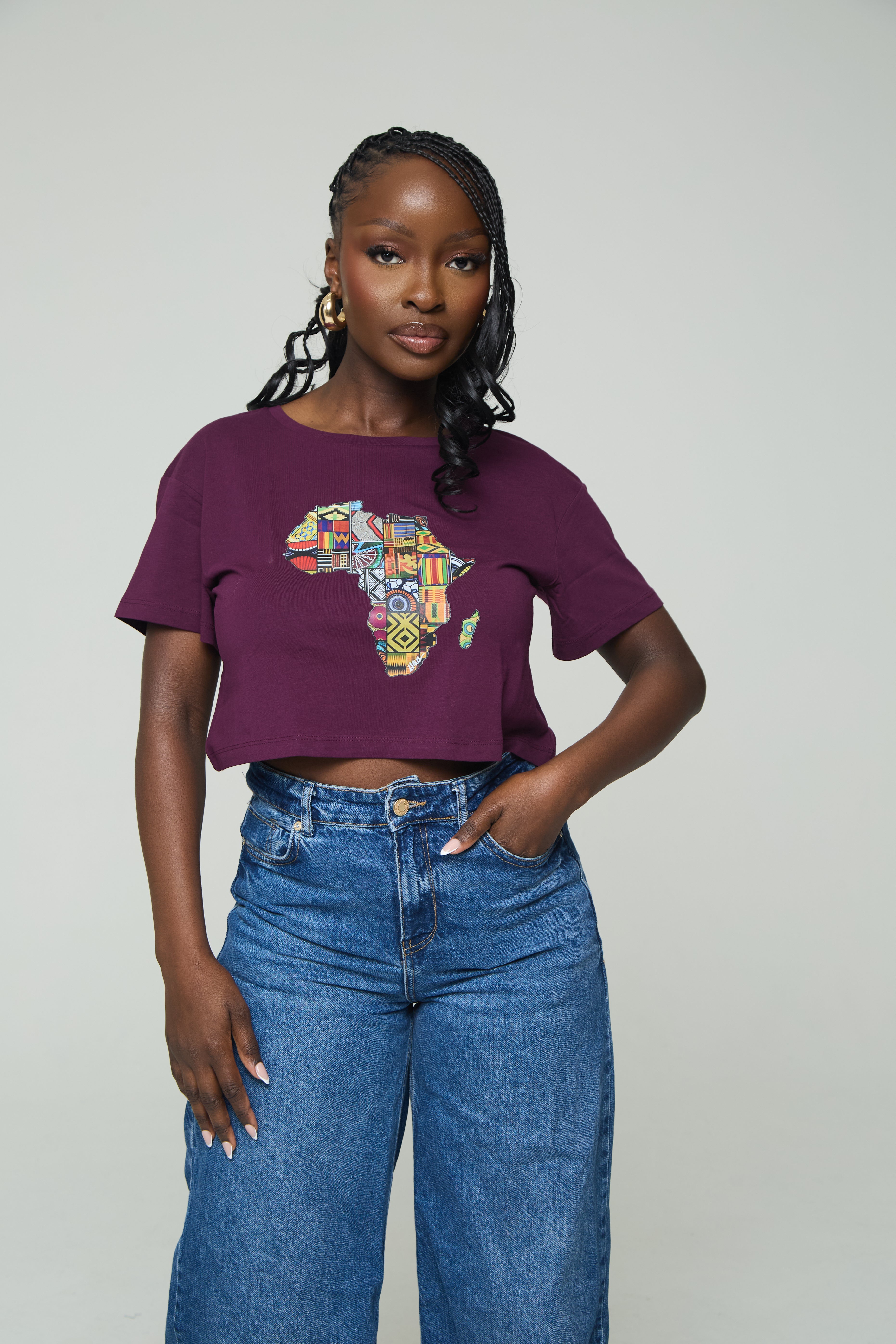 Patchwork Africa Crop Tee