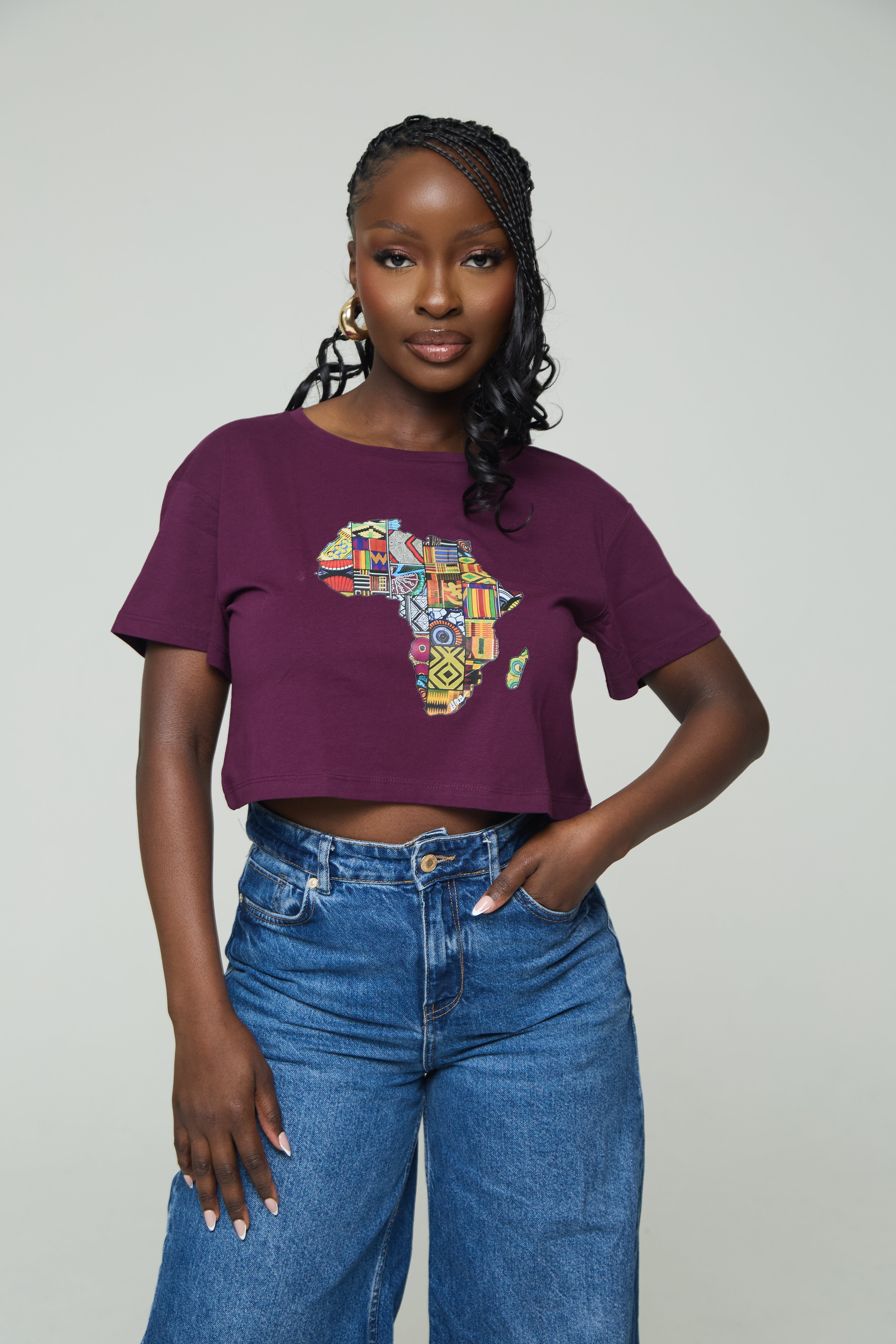Patchwork Africa Crop Tee
