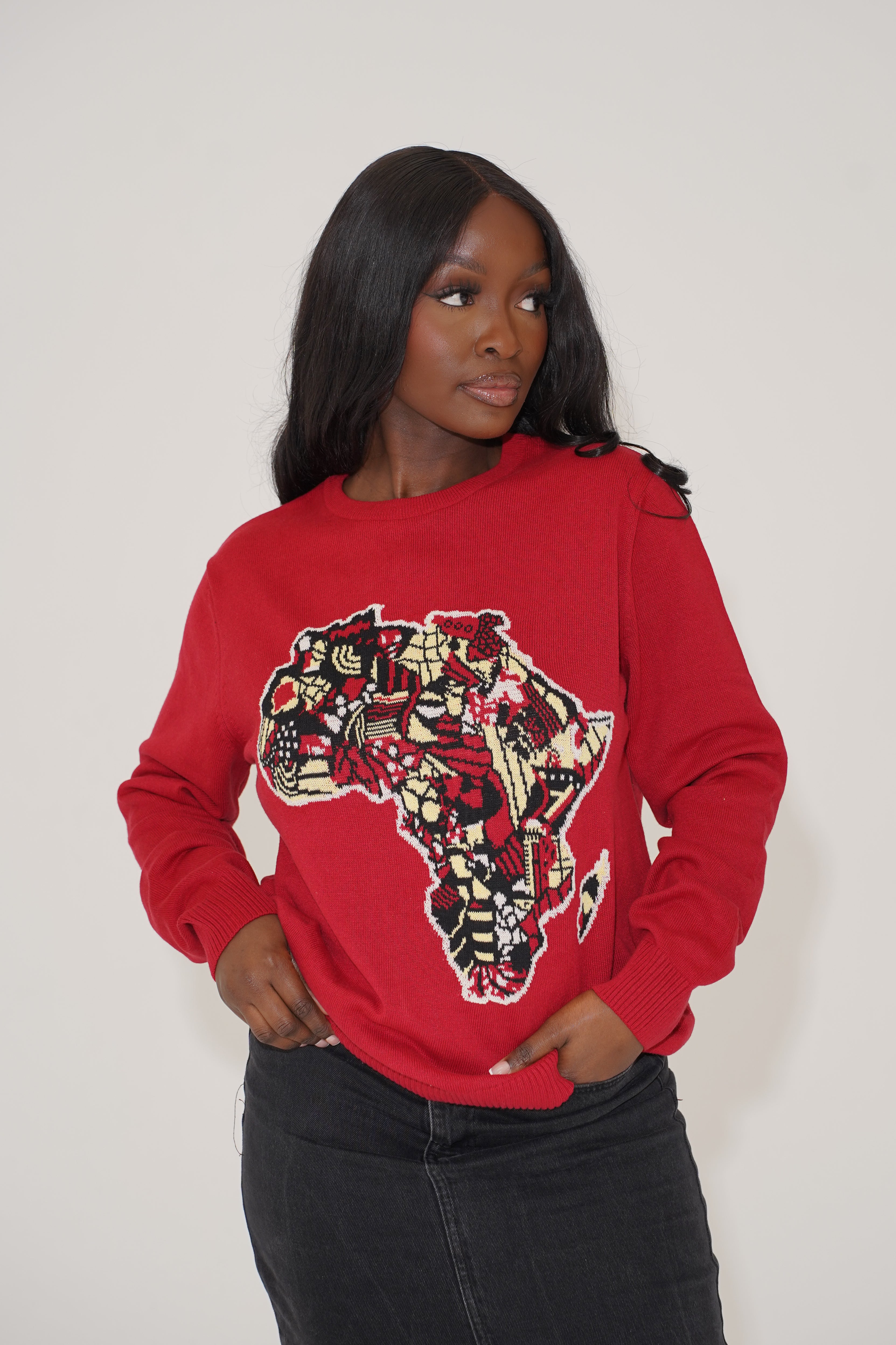 African Heritage Knitted Map Sweatshirt
