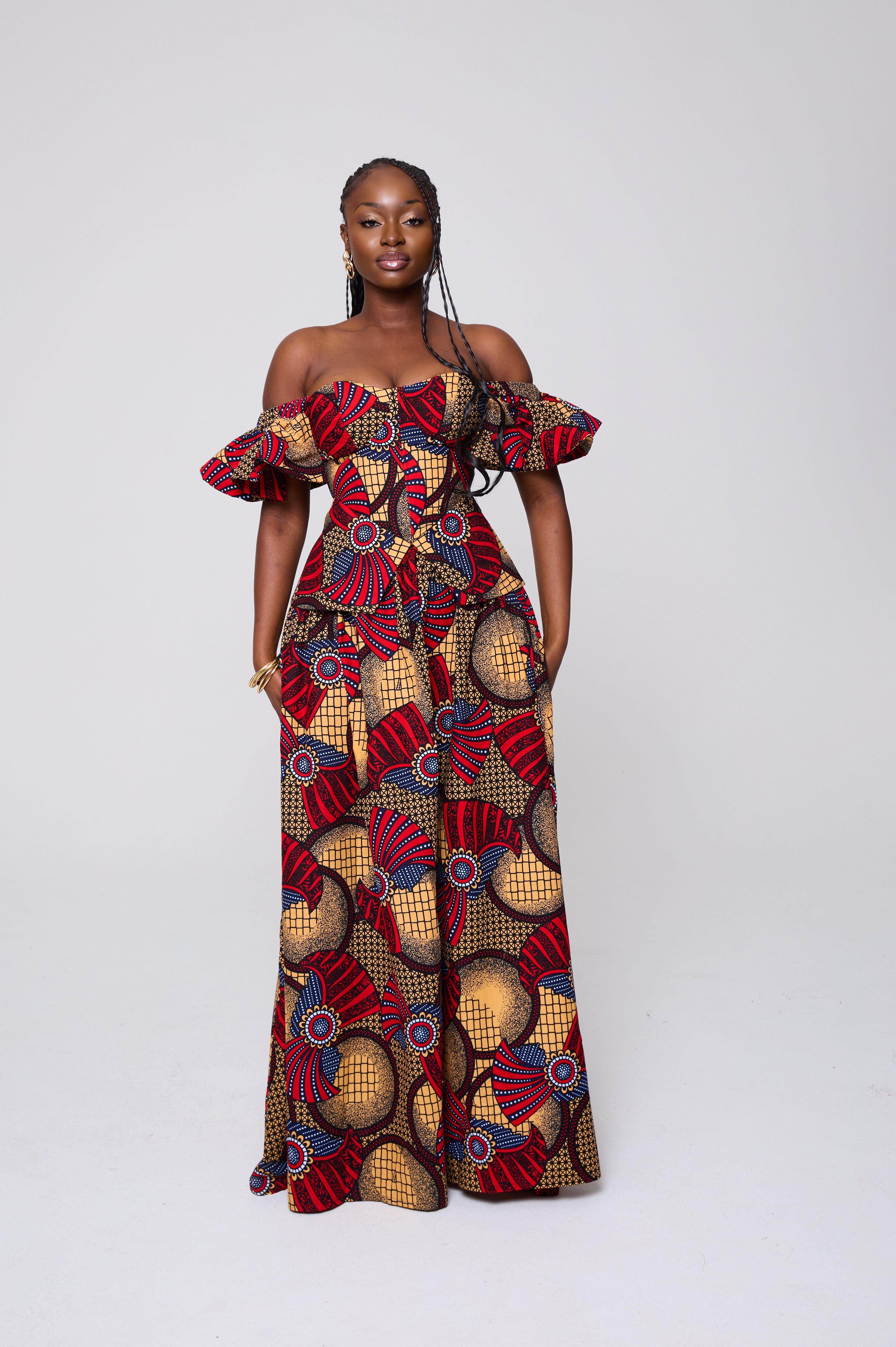 NDEYE CORSET TOP & MAXI SKIRT SET